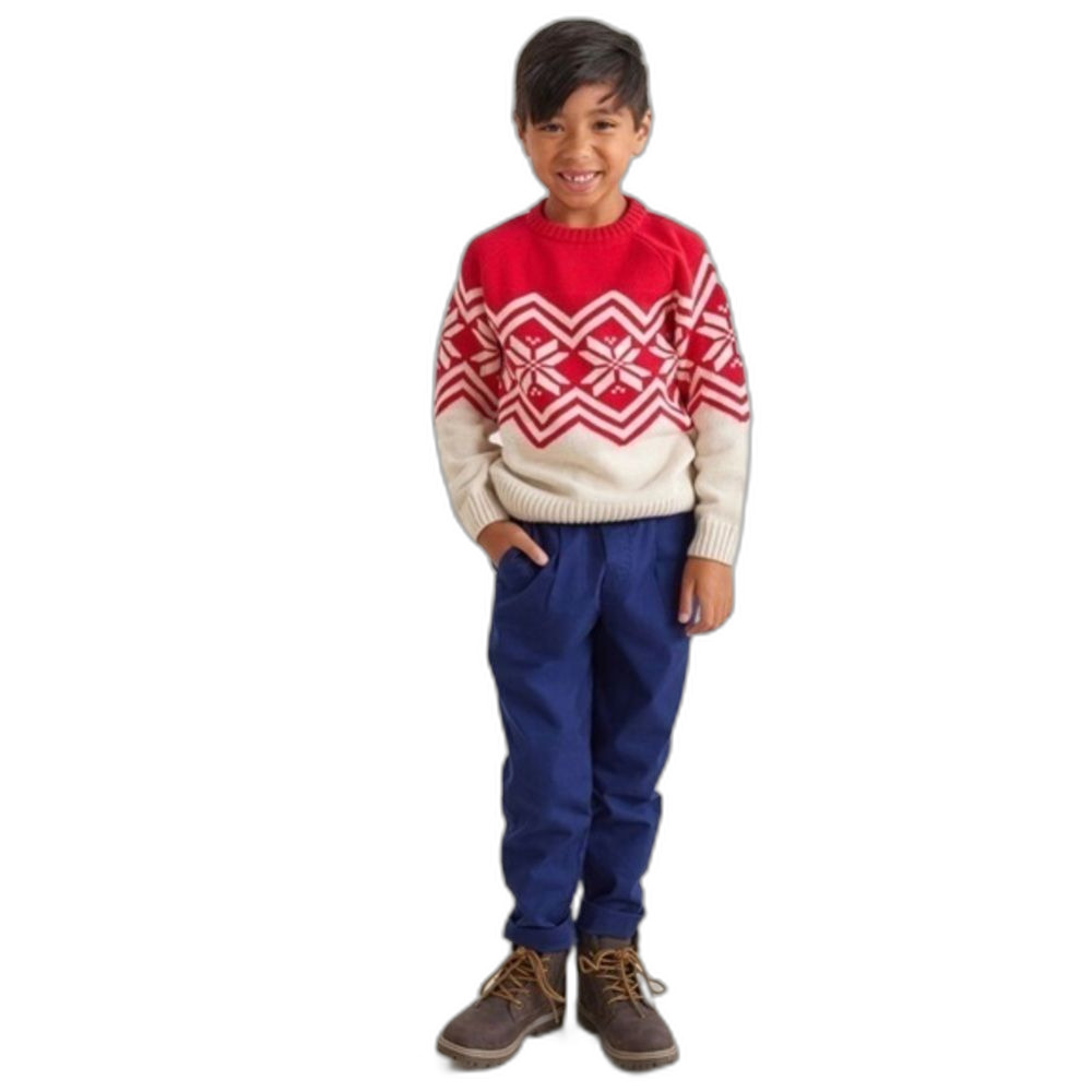 Hanna Anderson Baby Nordic Red‎ and Cream Sweater Size 2T 2022 Collection - Picture 3 of 15